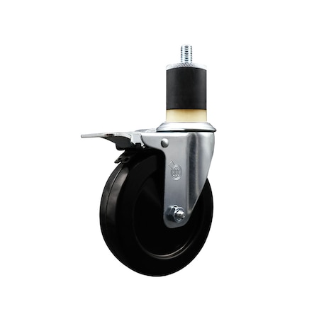 Service Caster 5'' Soft Rubber Swivel 1-7/8'' Expanding Stem Caster Total Lock Brake SCC-EXTTL20S514-SRS-178